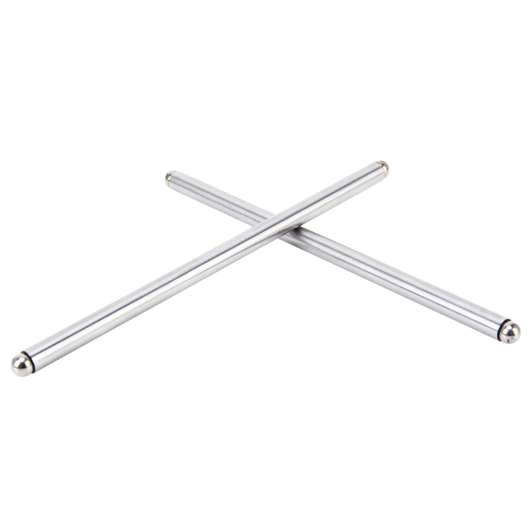 Crossed stainless steel engine support stems with ball ends, two-piece pair