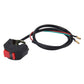 Flameout kill switch cable with black inline housing, red trigger, and wire leads