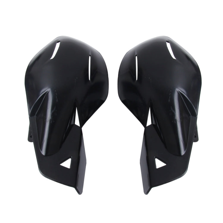 Black ABS motorcycle handle wind deflector handguards, pair with triangular openings