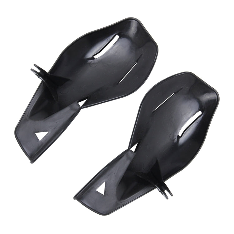 Black ABS motorcycle handguard pair with wind deflectors and small mounting tabs