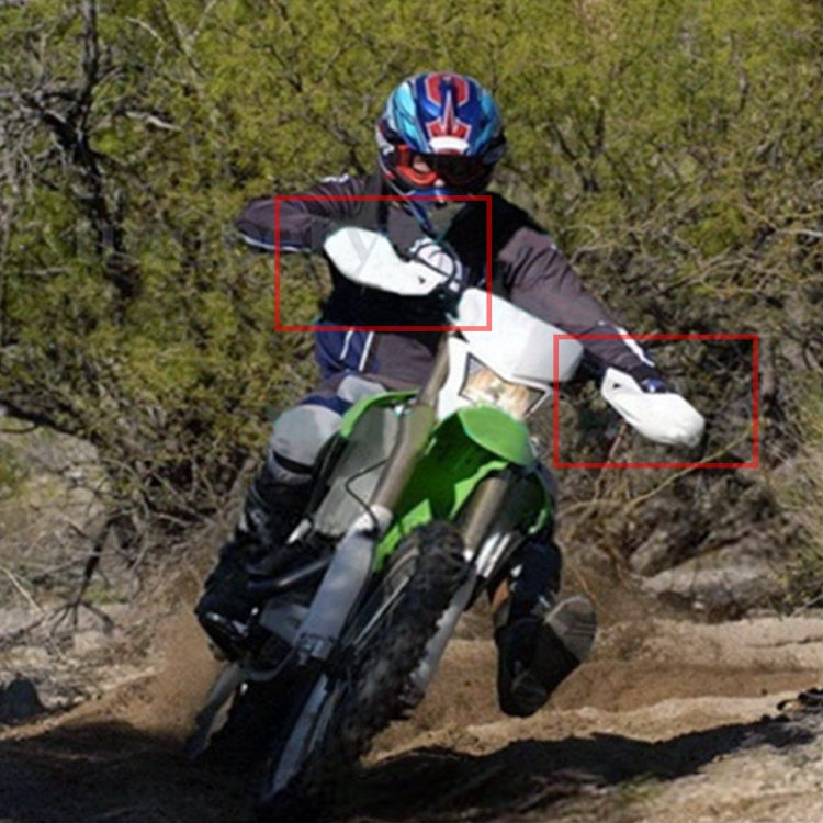 Black motorcycle handlebar wind deflector handguards mounted on handlebars