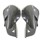 Grey carbon-style ABS motorcycle handle wind deflector handguards, pair with mounting tabs