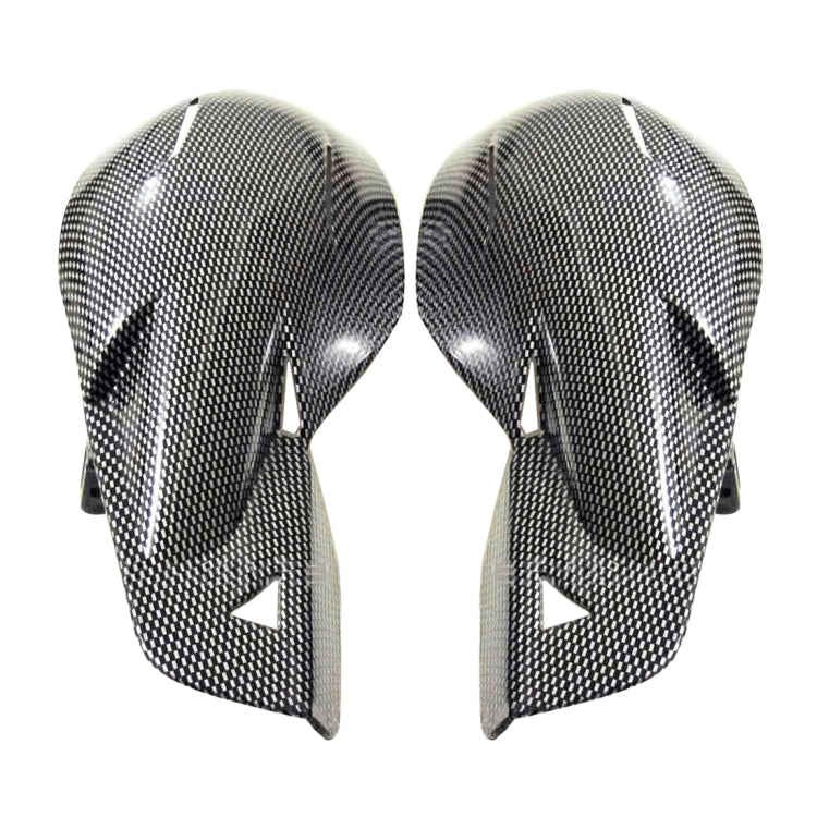 Grey carbon-style ABS motorcycle handle wind deflector handguards, pair with mounting tabs