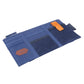 Blue car sun visor organizer with multiple pockets and top strap