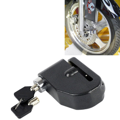 Motorcycle alarm warning lock with keys, black metal body and key cylinder
