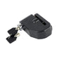 Motorcycle alarm warning lock with keys, black metal lock housing