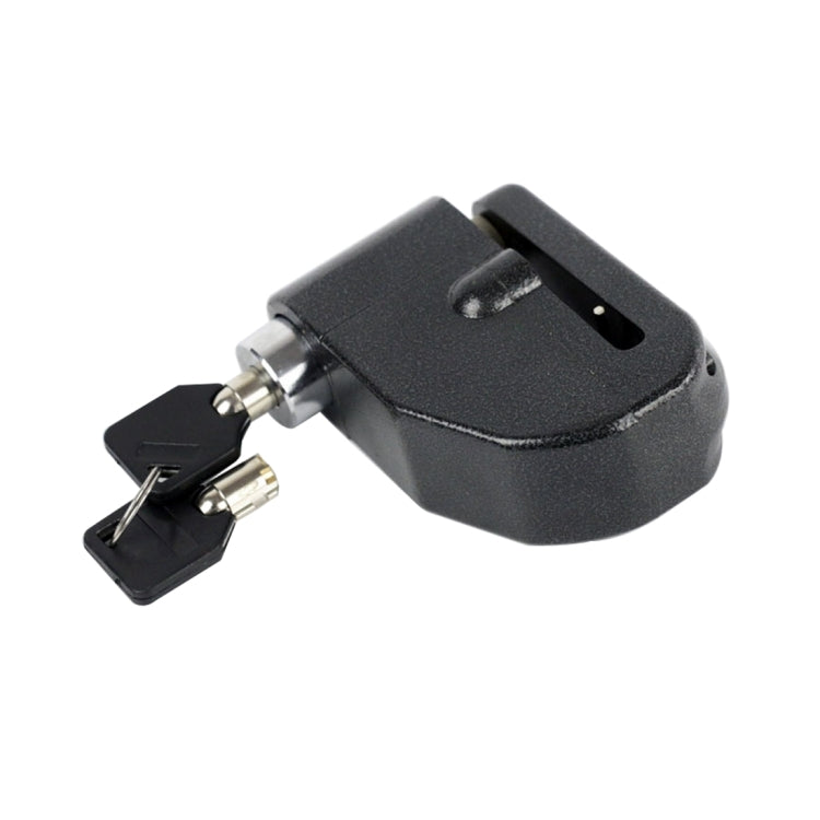 Motorcycle alarm warning lock with keys, black metal lock housing