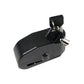Motorcycle alarm warning lock with keys, black metal body with hanging key ring