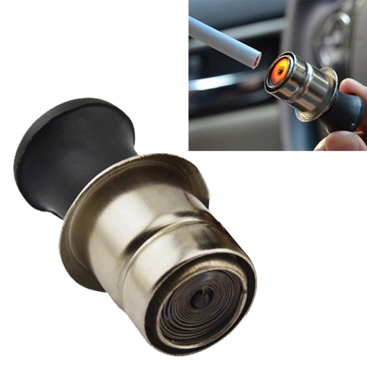 Car cigarette lighter with chrome metal body and black protective cap