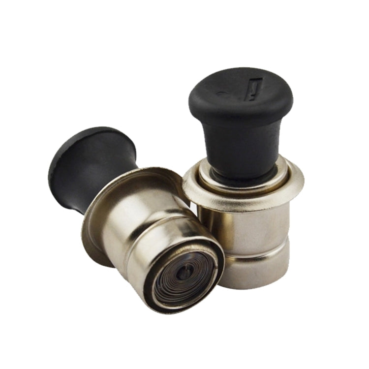 Car cigarette lighter base and chrome tube with black push cap
