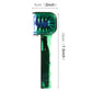 Compact green chain brush with blue bristle head, about 5 x 7 cm