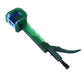 Green bicycle chain cleaning tool with blue bristles and black scrubbing end
