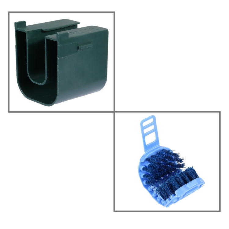 Replacement blue bristle brush head with green holder for bicycle chain cleaning