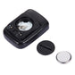 Black bike computer mount with battery compartment and round coin cell