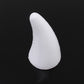 White decorative rubber car horn cap, teardrop shape.
