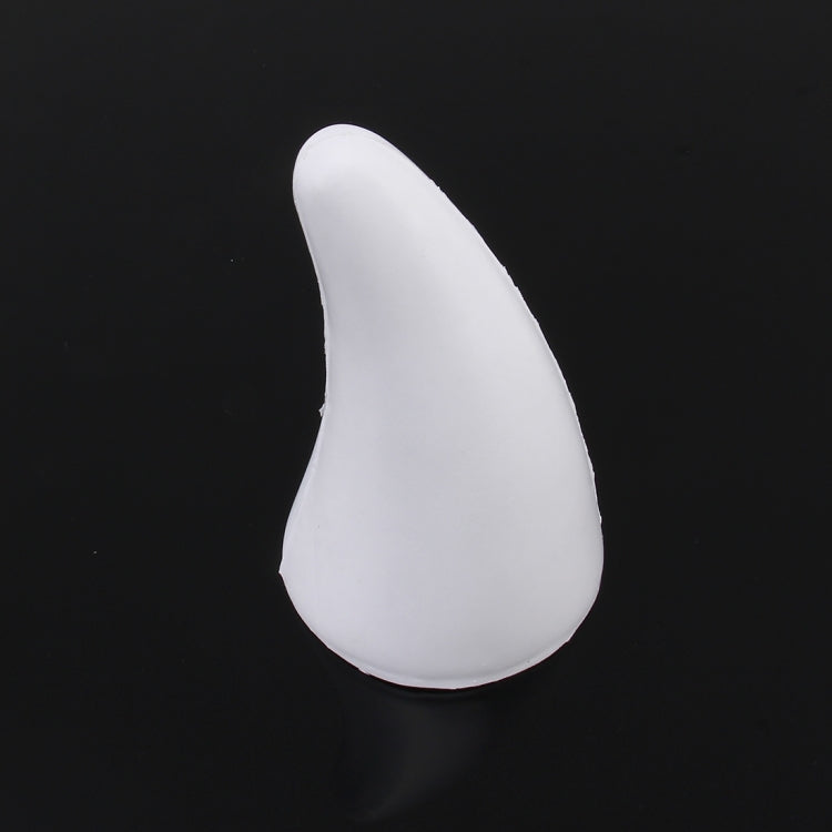 White decorative rubber car horn cap, teardrop shape.