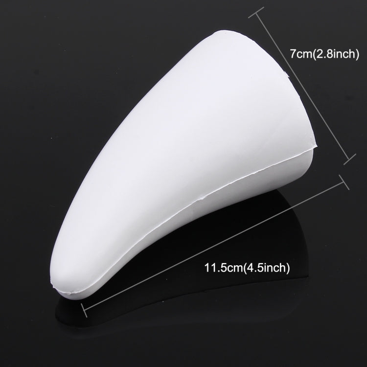 White decorative rubber car horn cap with size dimensions shown.