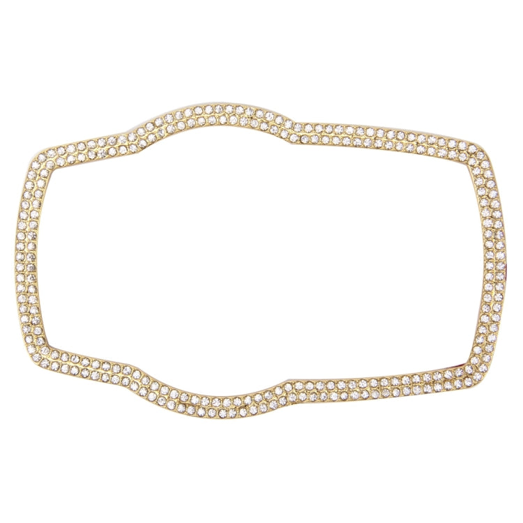 Gold-tone steering wheel decoration ring with sparkling rhinestone diamond trim