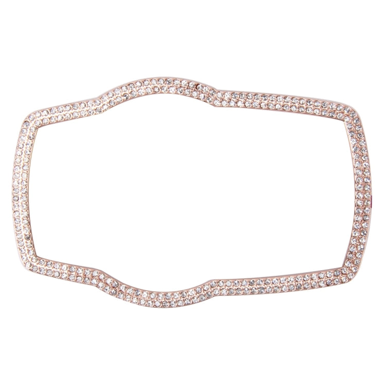 Rose gold-tone steering wheel decoration ring with rhinestone diamond accents