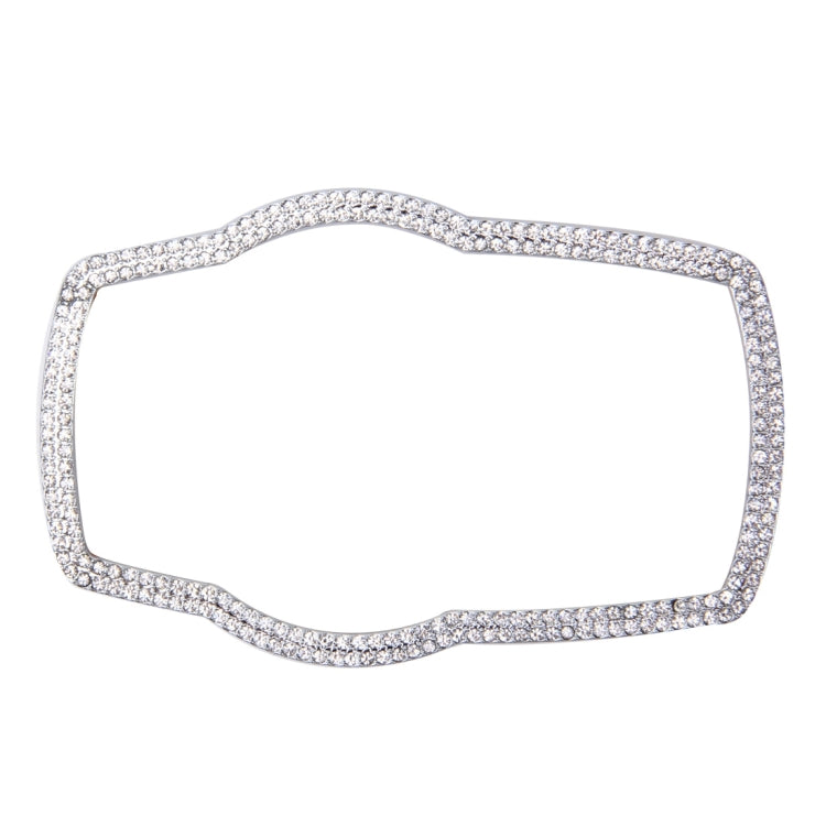 Silver-tone steering wheel decoration ring with rhinestone diamond trim