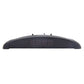 Curved black car display panel with red LED digits for clock and temperature