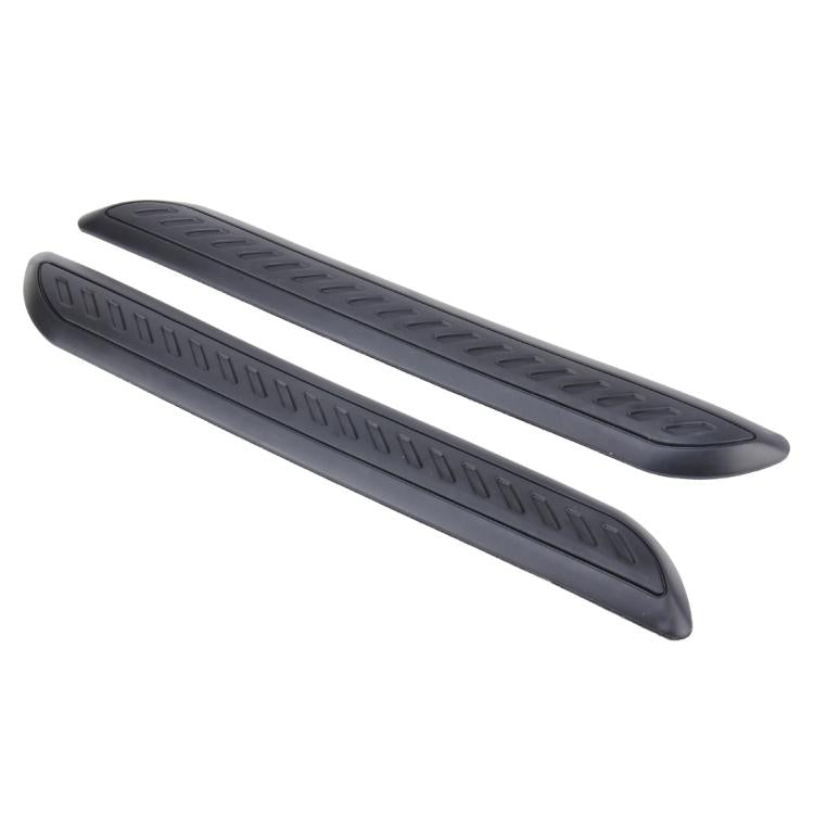 Black rubber bumper guard protector strip, long oval shape with molded ridges