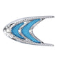 Car decorative sticker with blue textured chevron and silver rhinestone edge