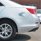 Car decorative sticker on rear panel, silver and blue wave decal with rhinestone trim