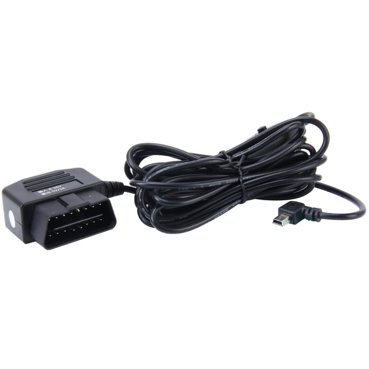 OBDII to USB charging cable with bundled cord and compact power adapter