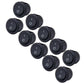 Set of 3-pin round push button switches, black, with I and O symbols