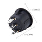 3-pin round push button switch with side terminal pins, compact size