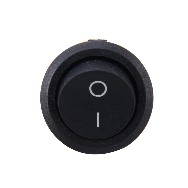 3-pin round push button switch face, black with O (OFF) and I (ON)