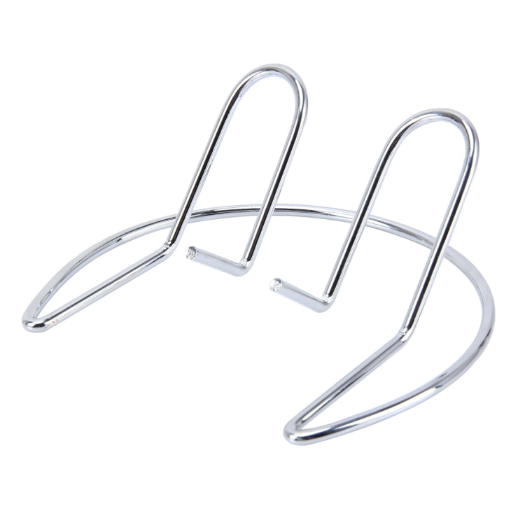 Chrome metal amplifier display holder curved base with two vertical loops