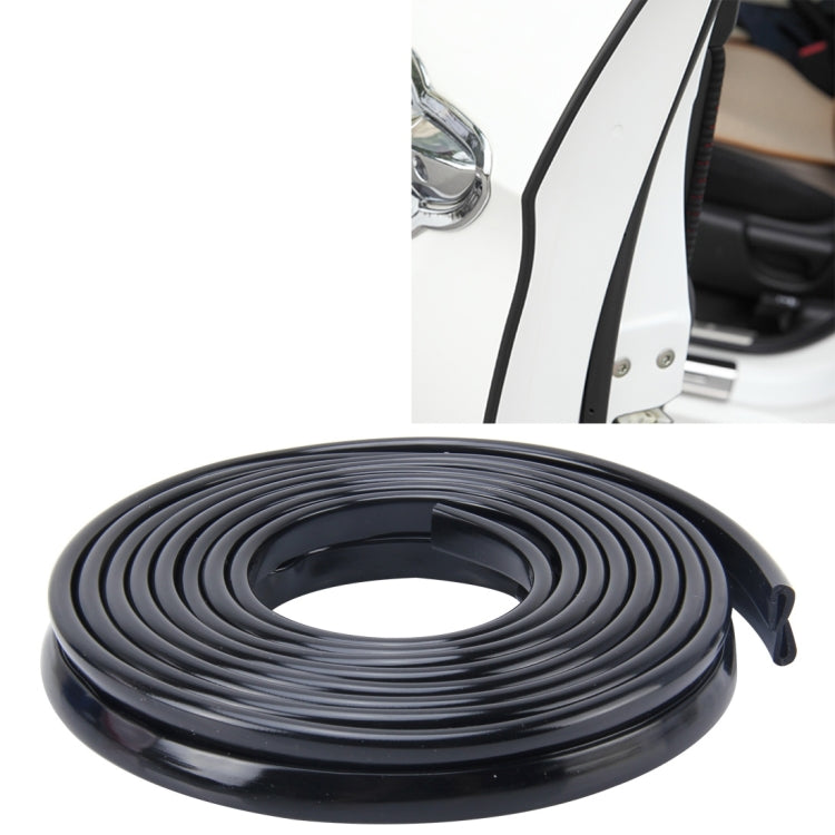 Black rubber door seal strip, coiled with snap-on edge, 5.6m length