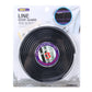 Black door guard seal strip roll in retail package, coiled rubber tape