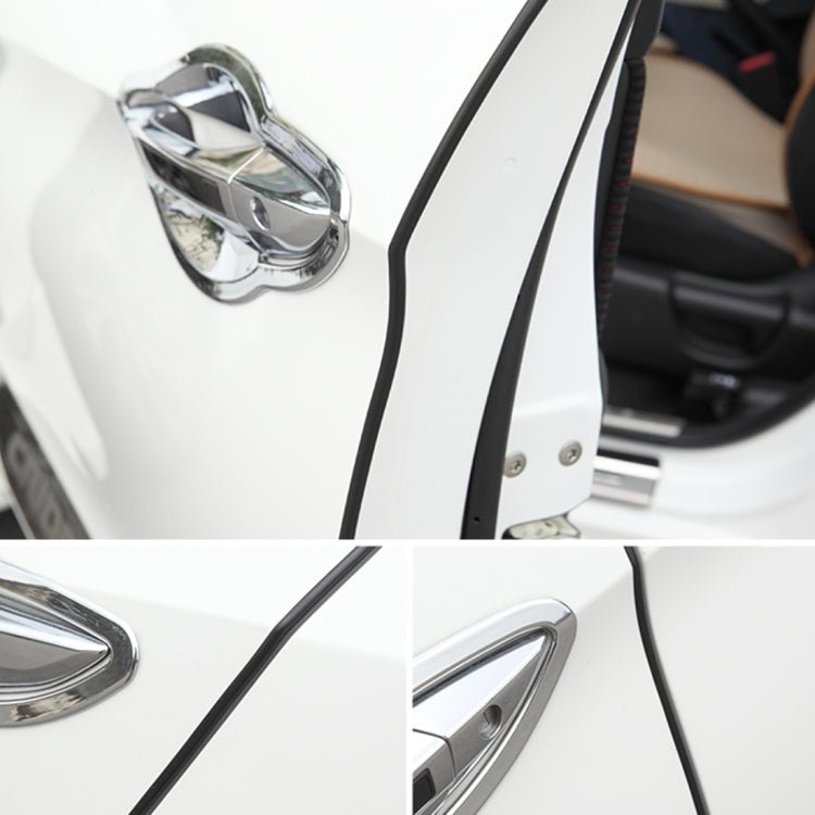 Black rubber door seal strip fitted along car door edge beside chrome handle