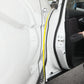 Black rubber door seal along vehicle door edge, applied at door opening