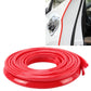 Red rubber door seal strip roll, coiled tape with snap-on edge clip