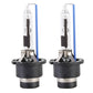 HID xenon headlight bulbs pair showing clear glass tubes and black lamp bases