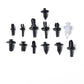 Universal car panel retainer clips assortment with black and white pieces