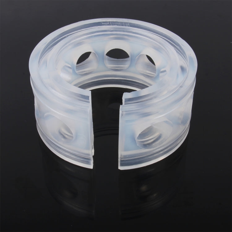 Translucent shock absorber spring buffer ring with central open window