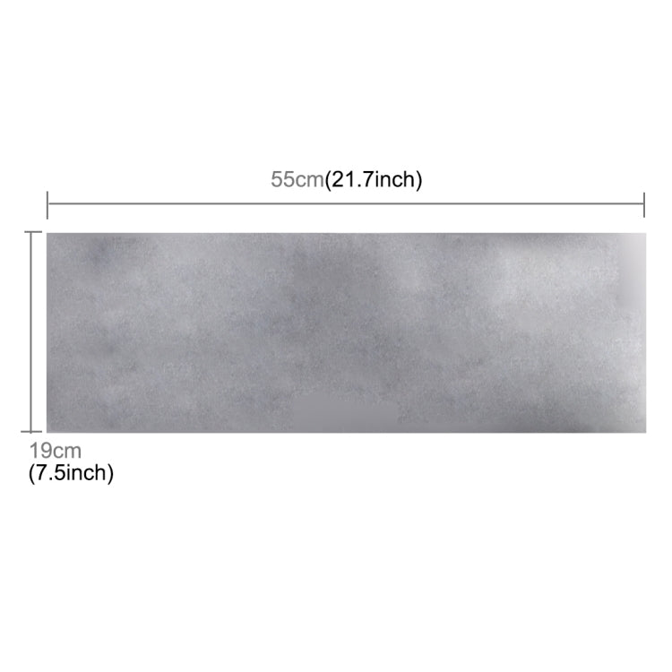 Rectangular warning sign sticker size guide: 55cm by 19cm