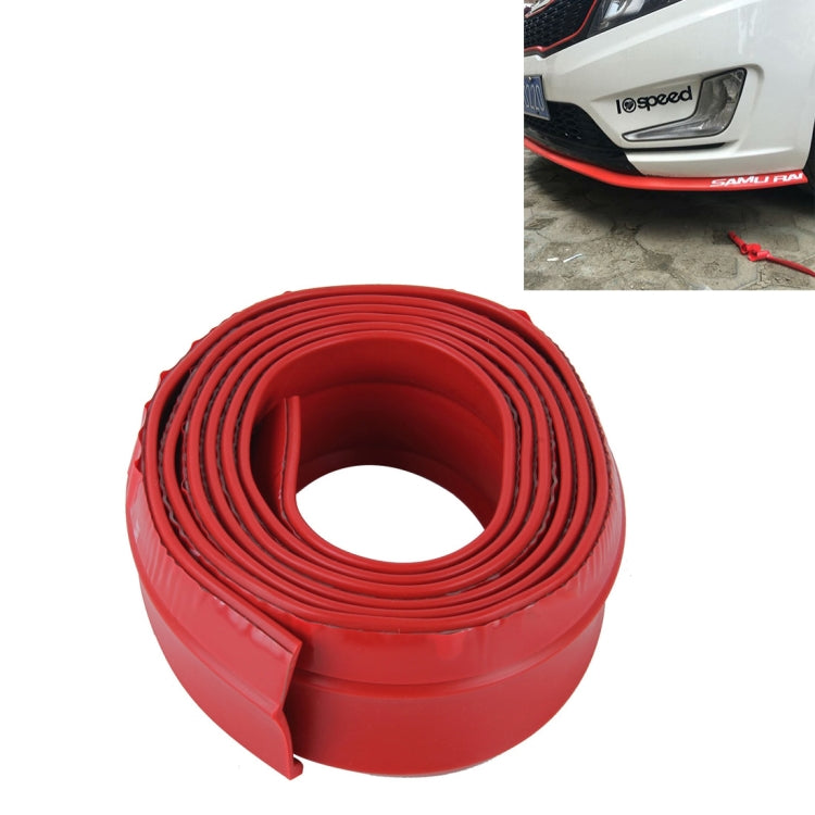 Red car front bumper lip splitter spoiler skirt roll with adhesive backing