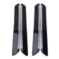 Black bumper guard protector strips, glossy chrome-look edge, pair view