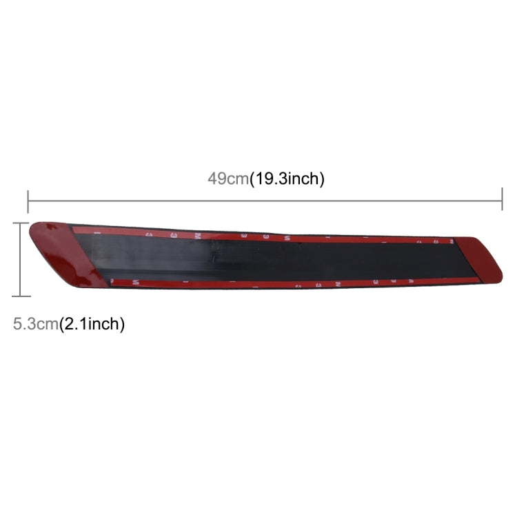 Black bumper guard strip with size markers: 49cm length, 5.3cm width
