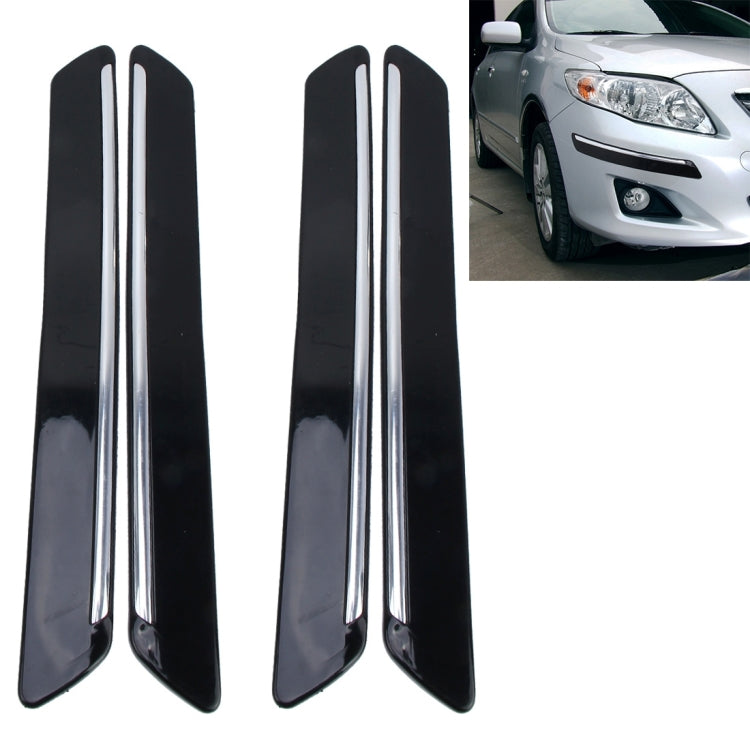 Black bumper guard protector strips, glossy finish, pair view