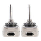 Two HID xenon bulbs with clear glass tubes, black bases, and silver metal housings