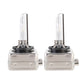 Pair of HID xenon bulbs with upright clear glass tubes and silver metal base units