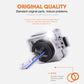 HID xenon bulb close-up with quality graphic callouts and beam effect outline