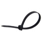 Black nylon cable tie with locking head and looped tail.